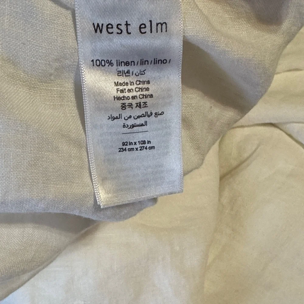 West Elm White Linen Duvet Cover king size